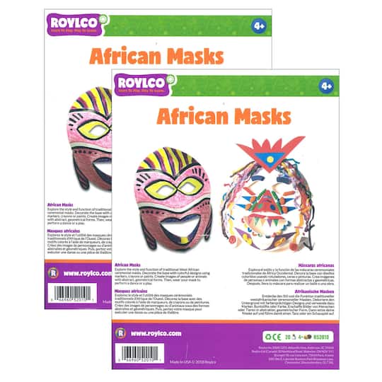 Roylco&#xAE; Cermonial African Craft Mask Pack, 2ct.